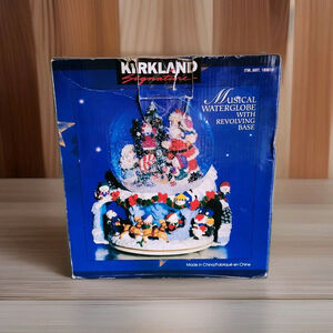 Kirkland Signature Musical Waterglobe Revolving Base Christmas Snowman Open Box